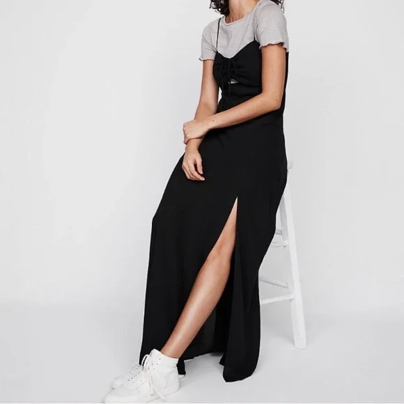 EXPRESS Black CUT-OUT Maxi Dress - Picture 3 of 12